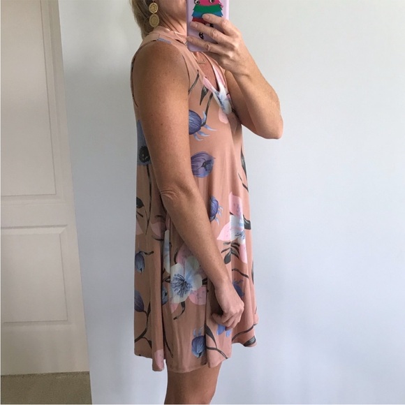 Blush Color Floral Sleeveless Dress - Picture 2 of 7